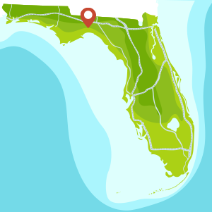 university location on florida map